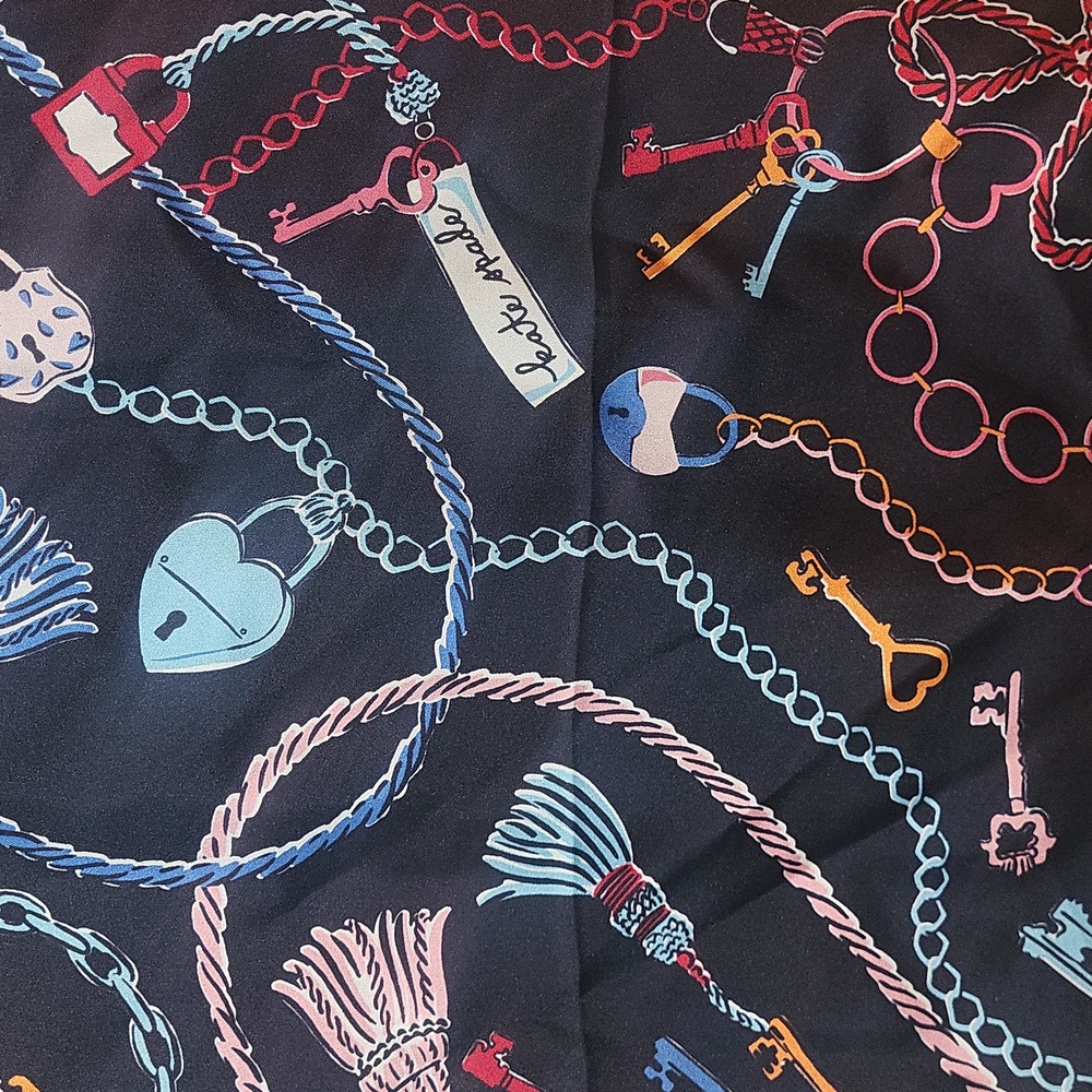 Kate Spade Lock and Key Silk Square Scarf - Picture 6 of 10